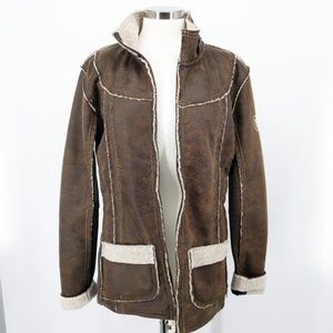 KUHL Large Dani Sherpa Brown Jacket Coat Women's